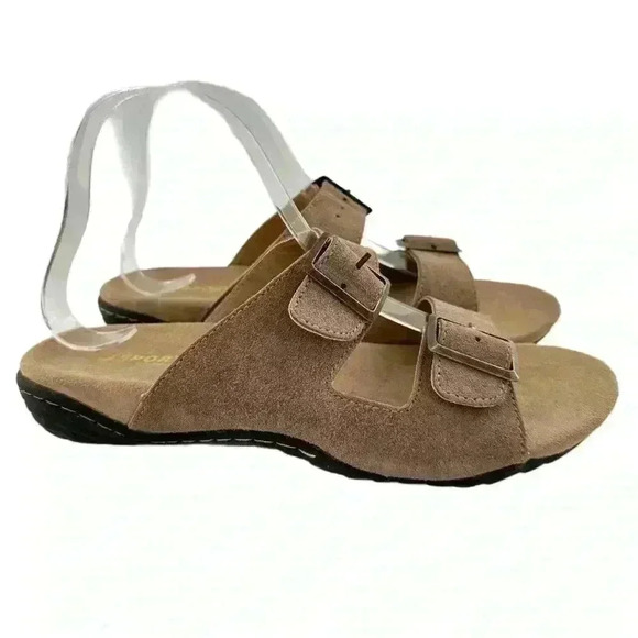 J sport by Jambu womens Carina sandals size 9 brown suede double buckle slides - Picture 2 of 12